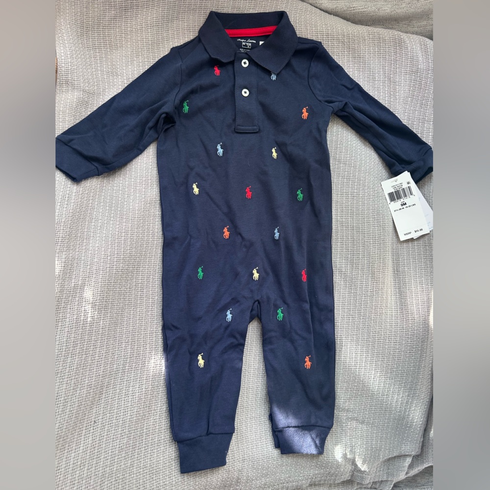 NWT Ralph Lauren Polo Pony Soft Cotton Polo Coverall